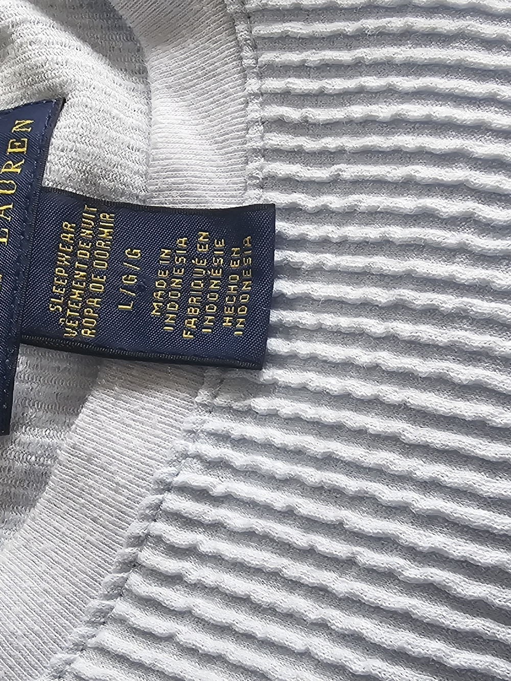 Polo by Ralph Lauren Light Blue Seersucker Crew Neck T-Shirt - Picture 3 of 4